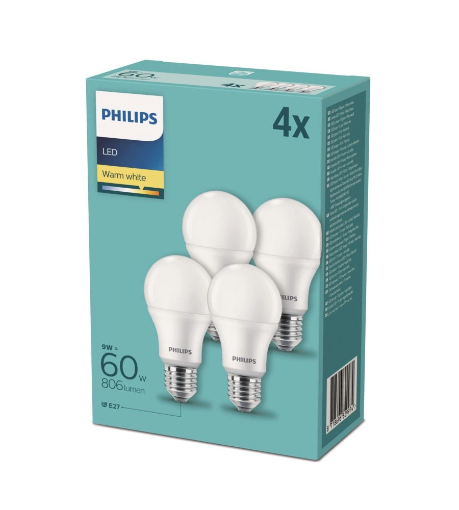 Set di 4 lampadine led brillante philips